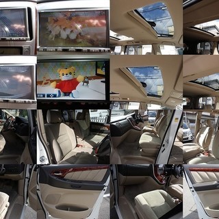 車検Ｈ32年2月　アルファード　Ｇ　ＡＸトレゾアアルカンターラ　12万キロ　両側パワスラ　バックカメラ　Ｗサンルーフ　HDDナビ　8人乗りの画像