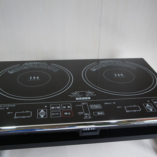 RB143 中古美品　YAMAZEN二口IH調理器　専用台付