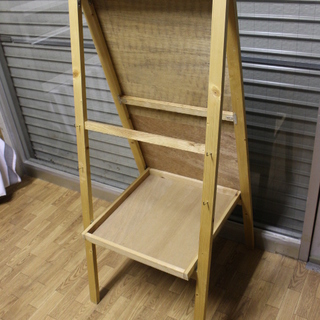 自作品！店頭置き看板　折り畳み式♪両面♪多機能♪　黒板＋コルクボード2枚＋展示用物置トレイ＋チョーク、黒板消しプレゼント♪の画像