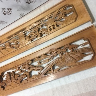 木彫 欄間 和室 透かし彫り お城 内装 建具 126×35.5...
