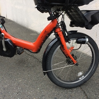 地域限定 アンジェリーノプティット 新基準 三人乗り オレンジ 12,8AH