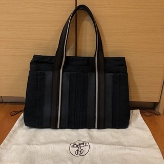 HERMES エルメス トートバッグ トロカホリゾンタル 黒