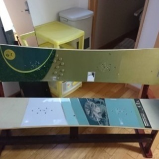 手作りスノボー長椅子