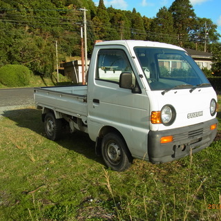 【人気のキャリーマル目】H9 スズキ キャリイ  レトロ  丸目 三方開 走行少 の画像
