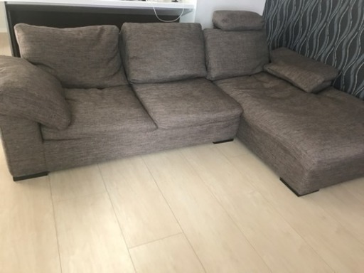 【引き取り限定】IDC 大塚家具 カウチソファー DUO
