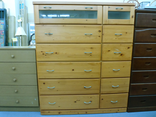 ６段チェスト 整理タンス 大型収納家具 窓付き 札幌市手稲区