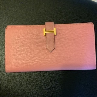 エルメス ベアン 長財布 三つ折り ローズコンフェッティ