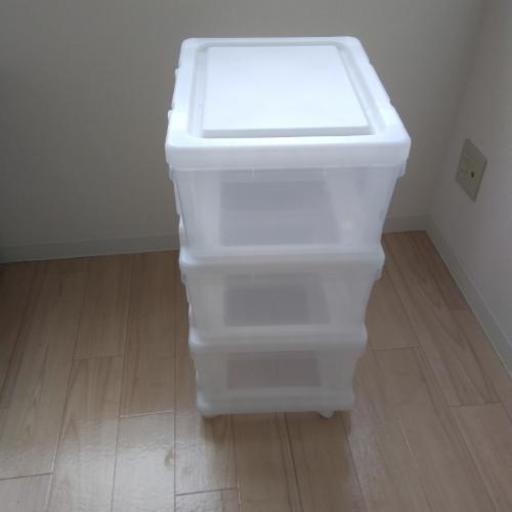 3段 プラスチック収納ケース