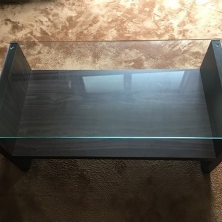 ガラスウッドテーブル