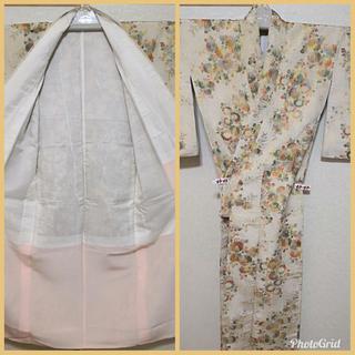 ヴィンテージお召☆生成に花文様の画像