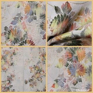 ヴィンテージお召☆生成に花文様の画像