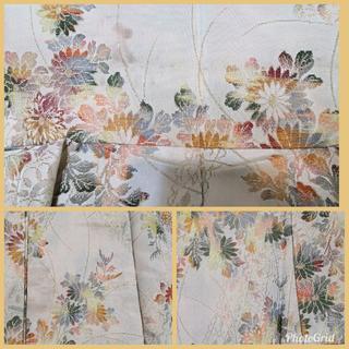 ヴィンテージお召☆生成に花文様の画像