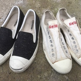 ！値下げ！【中古良品】コンバーススリッポン2足セット オールスタ...