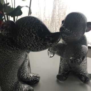 ベネチアングラスのクマの親子