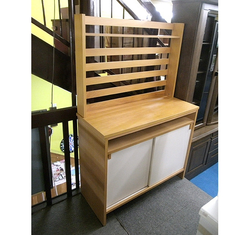 札幌 値下げ【2トーンカラーのキッチンボード】幅104cm 上下分割可能 食器棚 キッチンカウンター レンジボード 本郷通店 新生活