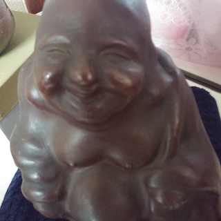 古い布袋尊（商売繁盛！）+大そろばんセット商売繁盛神社で購入（美品）
