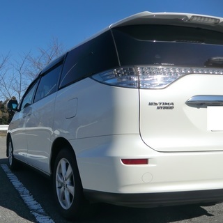 エスティマハイブリッド　平成19年　ホワイト　8人乗り　車検平成31年4月の画像