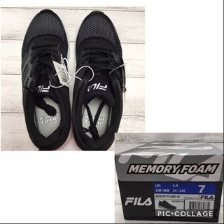 【お取引中】FILA  フィラ スニーカー  レディース ブラック 24cmの画像