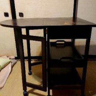 補修済み  テーブルワゴンキャスター付  折り畳み式