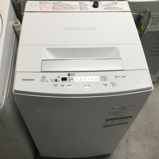 【送料無料・設置無料サービス有り】洗濯機 2018年製 TOSHIBA AW-45M5 中古
