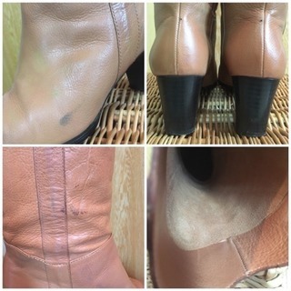 Marie femme マリー ファム 本革 ロングブーツ  ベージュ 21.5EE  22.5cmの画像