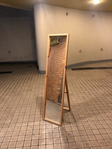 オシャレ 無印 鏡パイン材