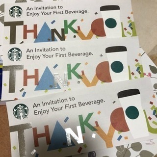 スタバタンブラー用★飲み物無料チケット3枚