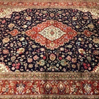 ペルシャ絨毯 クム産 シルク100% 342×246cm 広々8.41平米‼︎