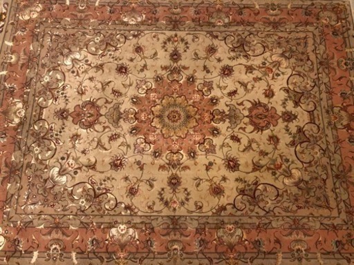 シルク タブリーズ産 ペルシャ絨毯 60RAJ サイン入り212×151cm