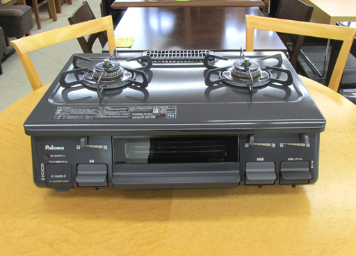 使用感少 パロマ プッシュ式 ガステーブル LPガス 右強火 ガスコンロ 2018年製 IC-N86B-R