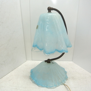 岩田工芸ガラス 気泡 ブルー系 照明 IWATA GLASS 昭...