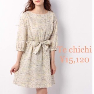 新品¥1.5万 techichi リバティ風景柄プリントワンピース