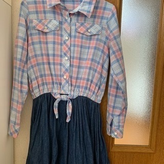 チェックワンピース150