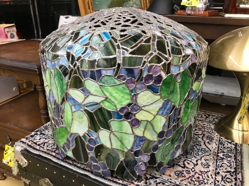 ステンドグラス☆かさのみ☆大きめ☆レトロ アンティーク☆配達可能