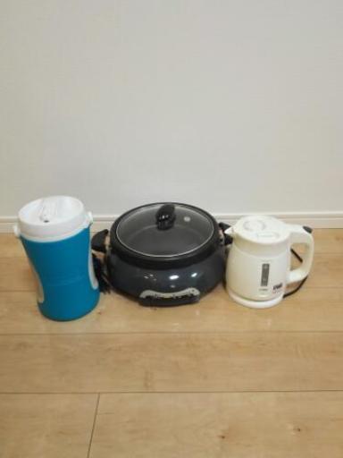 グリル鍋　電気ケトル　コールマンキーパー