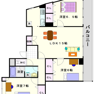 【サンエイハイツ大国2】4号タイプ！3ＬＤＫタイプ！80㎡以上の...