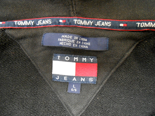 トミーヒルフィガー ジーンズ 長袖 ジップアップパーカー L ブラック/黒 パーカー フルジップ メンズ フード付き TOMMY HI