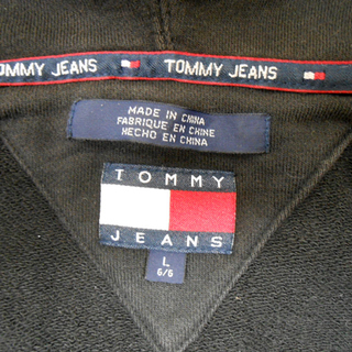 トミーヒルフィガー ジーンズ 長袖 ジップアップパーカー L ブラック/黒 パーカー フルジップ メンズ フード付き TOMMY HILFIGER JEANS ☆ PayPay(ペイペイ)決済可能 ☆ 札幌市 清田区 平岡の画像