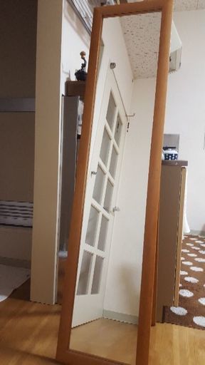 木製スタンドミラー