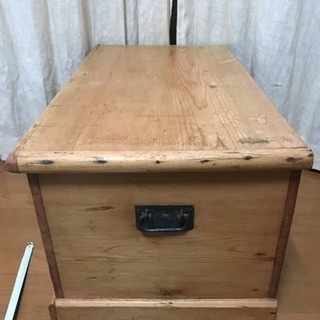 レ】アンティーク！オールドパインのリネンボックス！
