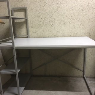 作業台 テーブル 収納棚付 ホワイト 幅120cm×奥行60cm...