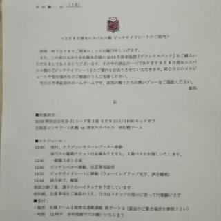 北海道コンサドーレ札幌　3/9 ピッチサイドシート1名