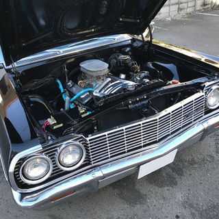 シボレー インパラ 1964 コンバーチブル 350エンジン ＴＨ700Ｒ4 ロックアップキット付き♪ フレームオフレストア済み！ セミレイン！ ハイドロ2Ｐ4Ｂ 車高調仕様  トリプルブラック♪の画像