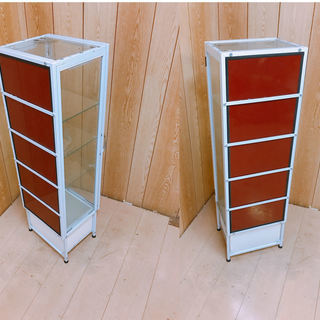 残り1台！ガラスショーケース 幅30x奥行25cm×高さ100 陳列 棚 飾り棚 ディスプレイ　ミラー　コスメ　ネイル　引取限定 の画像