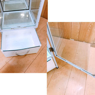 残り1台！ガラスショーケース 幅30x奥行25cm×高さ100 陳列 棚 飾り棚 ディスプレイ　ミラー　コスメ　ネイル　引取限定 の画像
