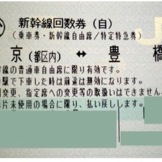 新幹線回数券 豊橋 東京往復