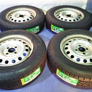 夏用 ADバン 未使用タイヤ4本【100％富山】ニッサン ADバン 日産 165R14　6PR LT（165/80R14　LT） ダンロップ 『日産純正 PCD100 中古ホイール付き』100％車検対応