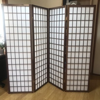 【未使用品】パーテーション 衝立 障子スクリーン 4連