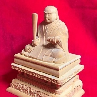 柘植 日蓮大聖人座像 手彫り 木彫り 特割価格 5.1万円