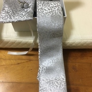 結婚式用ネクタイ、カフス等、新品未使用品、アクセ一式セットの画像